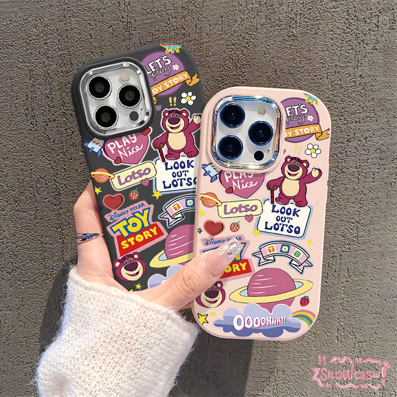 ของเล่นอนิเมะสุดเทรนด์ ลายหมีสตรอเบอร์รี่สุดน่ารัก เคสiPhone 16 11 15 13 14 12 Pro Max 16 8 7 Plus X XS XR Max SE 2020