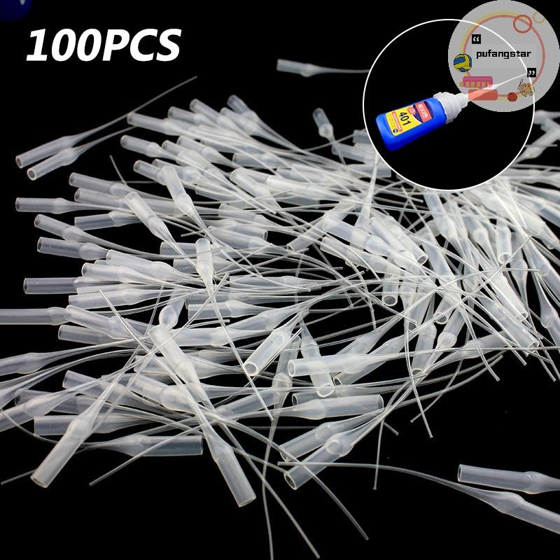 Pufangstar 100 ชิ้นกาว Micro-Tips กาวพลาสติกขวดเคล็ดลับกาว Extender Precision TH