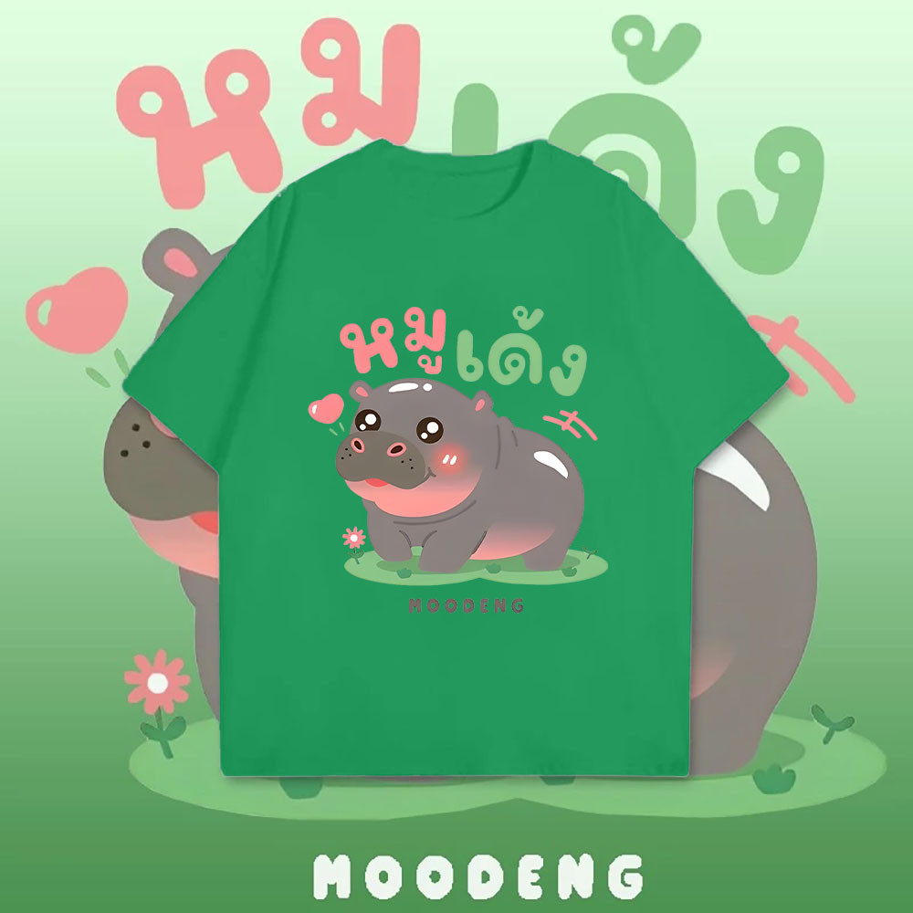 เด็กสบายๆด้านบน อารมณ์ ฮิปโป น่ารักการ์ตูนพิมพ์เด็กตลกเสื้อเด็กลูกเรือคอแขนสั้นประเดิม