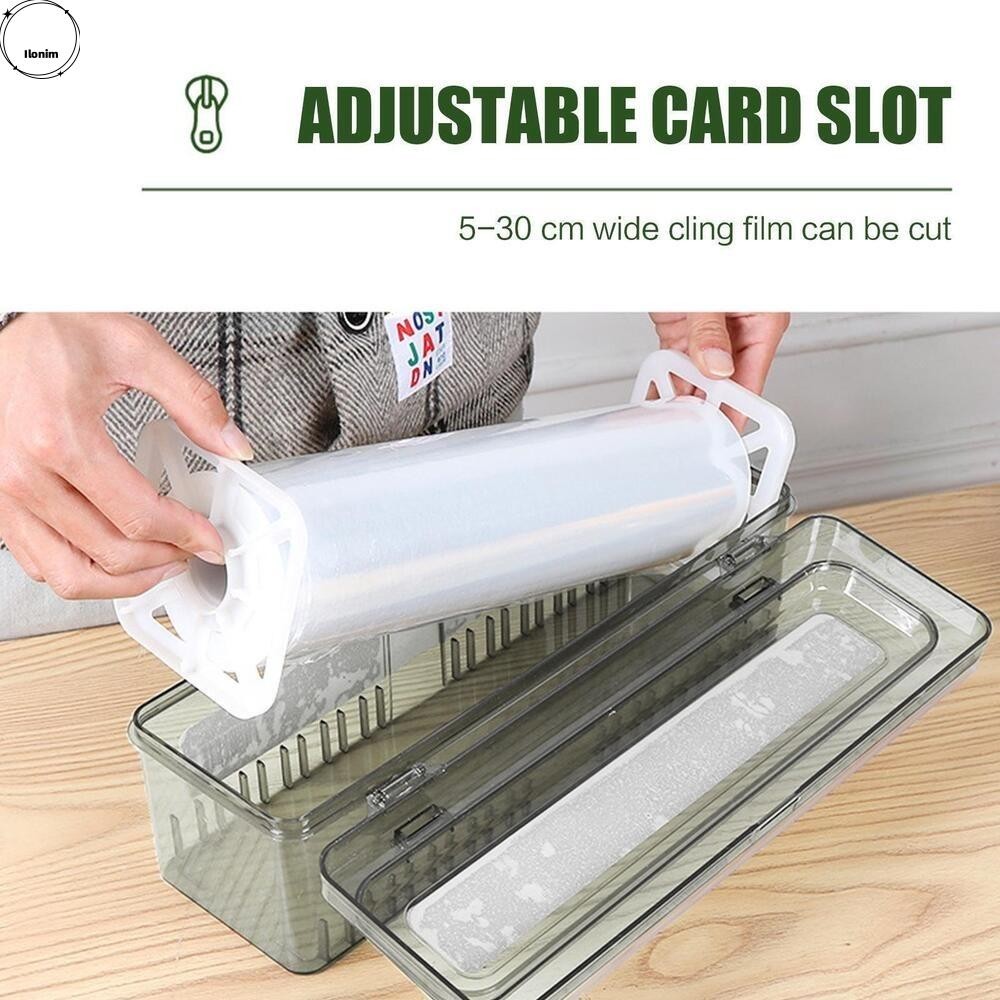 Ilonim เครื่องตัดฟิล์ม Cling, พลาสติกห่ออาหารเครื่องตัดฟิล์ม, ฟอยล์แบบพกพา PET Dispenser Holder ห้องครัว