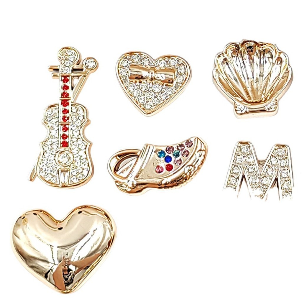 Usoq Jibbitz Croc การ์ตูนเครื่องประดับทองถ้ํารองเท้าหัวเข็มขัด DIY อุปกรณ์เสริม Croc Charm Jibbitz ปุ่ม