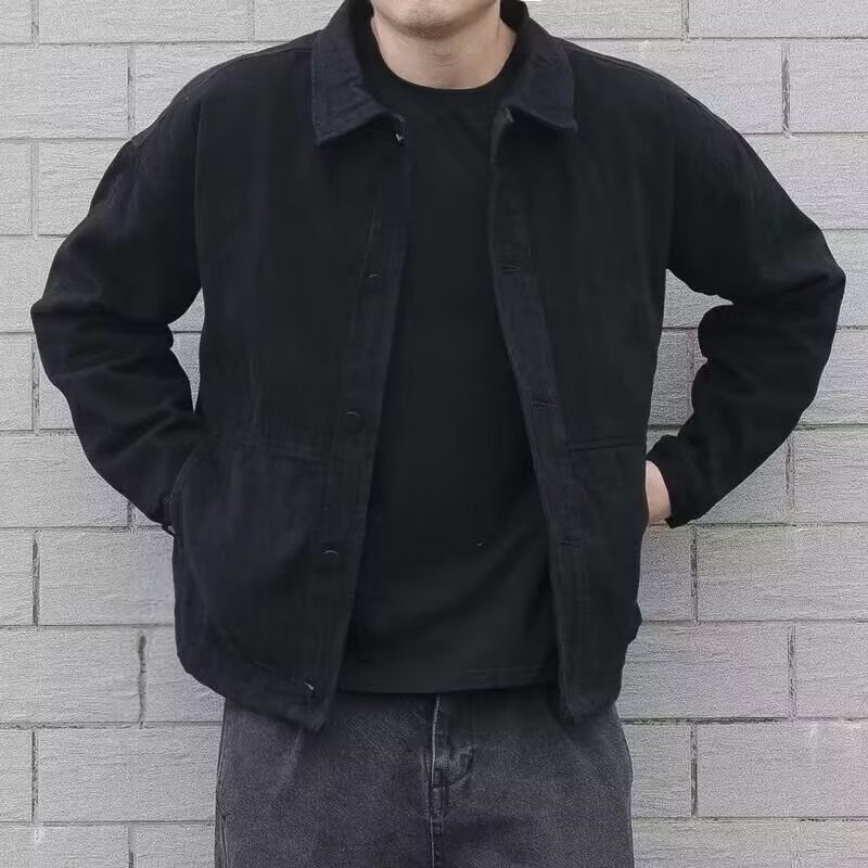 เสื้อยีนส์ ผู้ชาย หลวม คุณภาพสูง แขนยาว วินเทจ แฟชั่น S-5XL