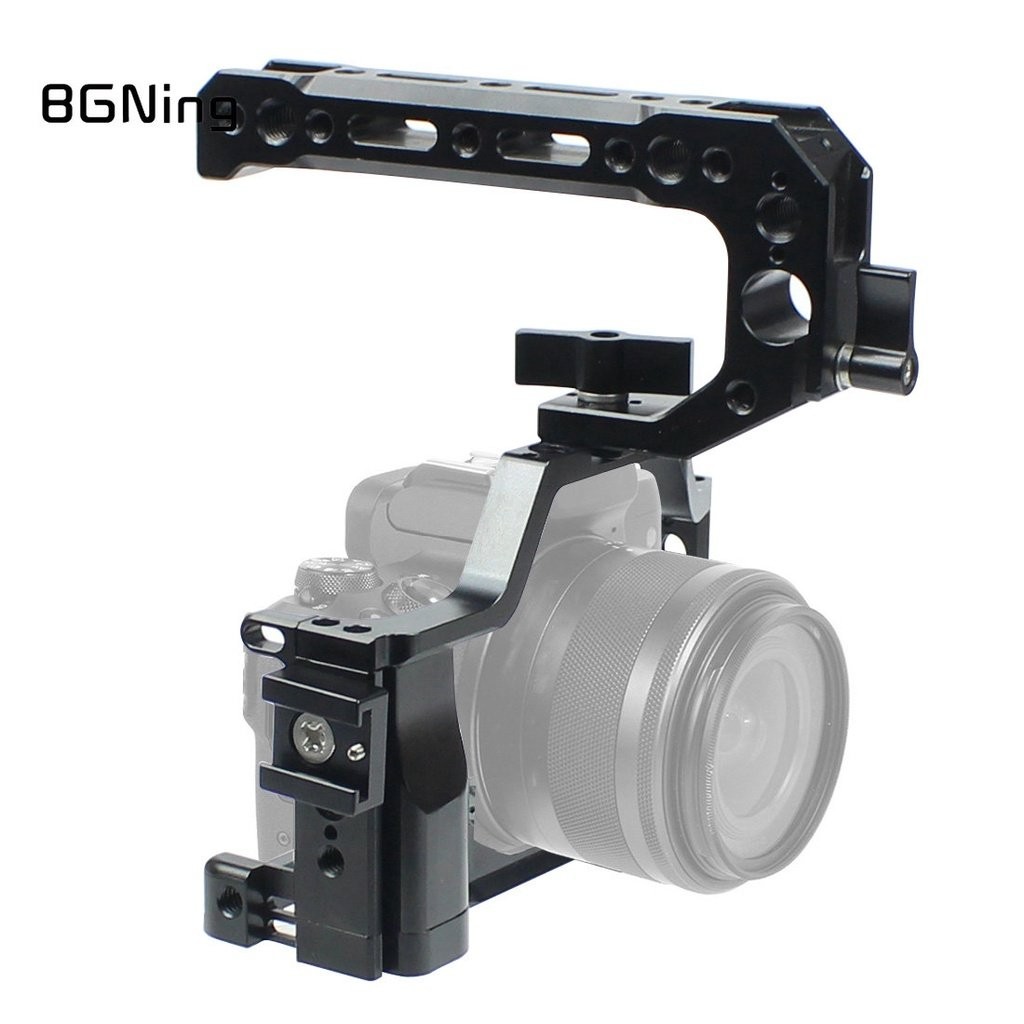 BGNing M50 Camera Cage Frame Rig for Canon M5 M50 MarkI MarkII 3/8 1/4 Cold Shoe Mount w/ Strap for 