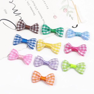 50pcs 3x1.5 ซม.Multicolor Lattice Bows ลายสก๊อตขนาดเล็ก Bow …