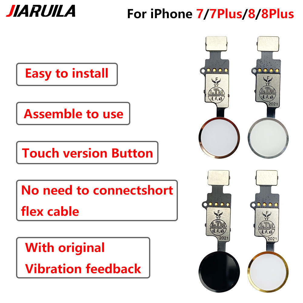 ปุ่มบ้านเครื่องสแกนลายนิ้วมือ Connecter Flex Cable สําหรับ IPhone 7 8 Plus เปลี่ยน