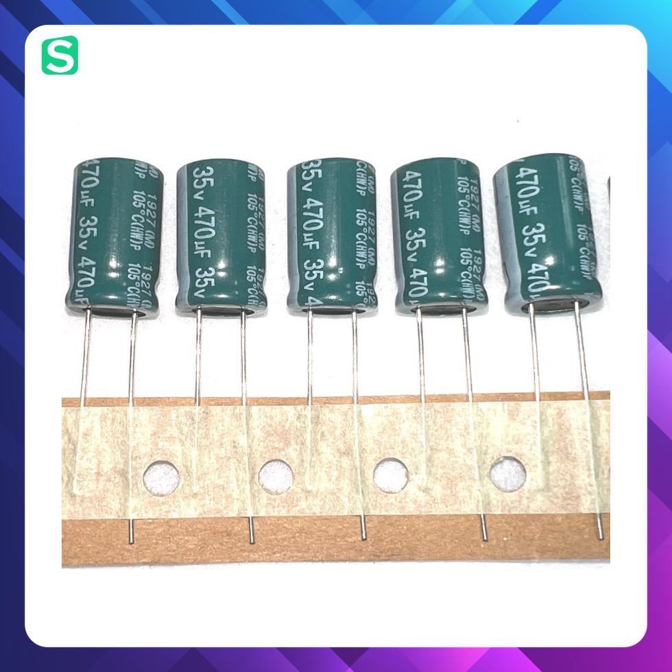 [ 10 ชิ้น ] ใหม่ 35V 470UF, 35V470UF, 470UF35V, 470UF 35V TAICON 10x16.5 มม. CAPACI