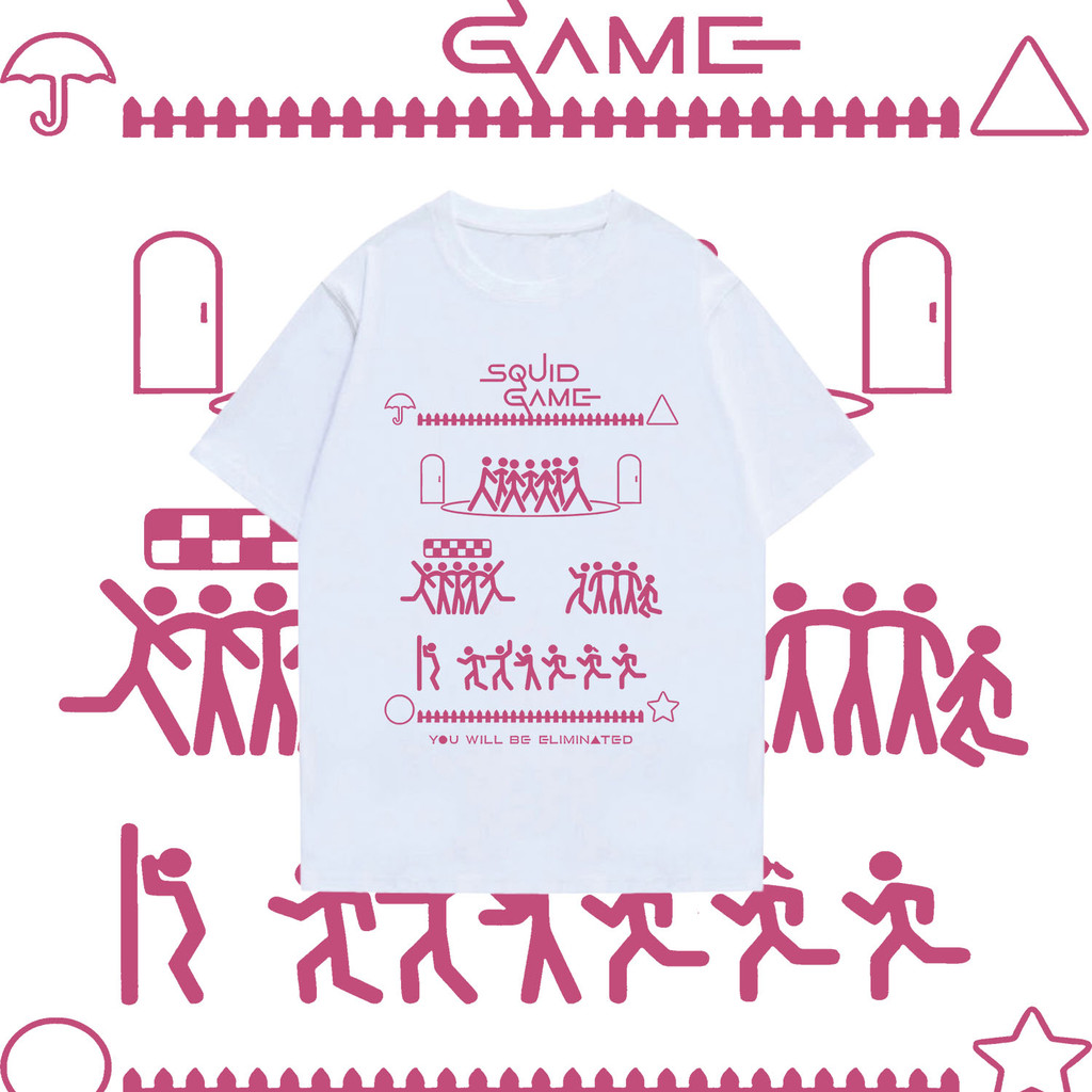 ใหม่!!! เสื้อผ้าฝ้าย 'Squid Game 3' เสื้อผ้าฝ้ายสำหรับผู้ชายและผู้หญิงเสื้อฤดูร้อน