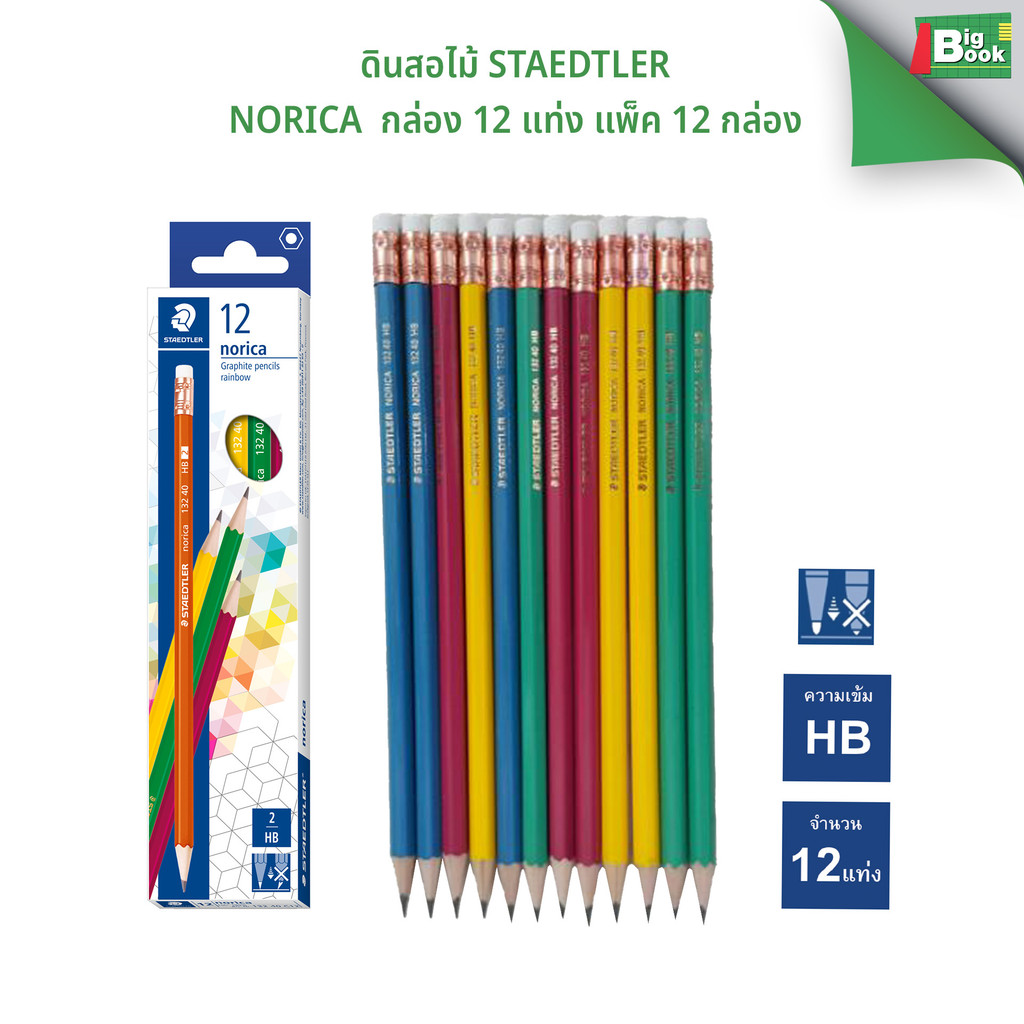 ดินสอไม้ STAEDTLER Norica Rainbow HB สเต็ดเล่อร์ กล่อง 12 แท่ง