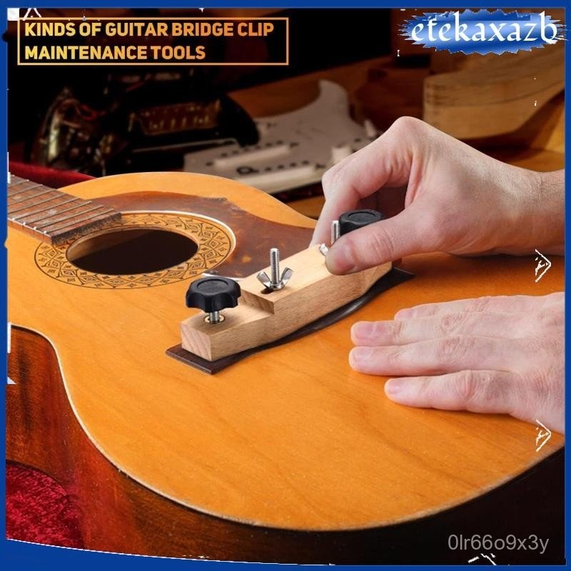 [etekaxazb] Acoustic Guitar Bridge Clamp Practical Guitar Accessory for Acoustic Guitar