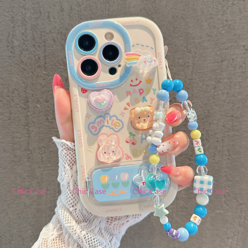 HPเคสโทรศัพท์ + ตุ๊กตา + ขาตั้งกระจกสําหรับRealme C53 C2 C55 C15 5i C21Y C11 2021 C51 C3 7i 5 C25 C1