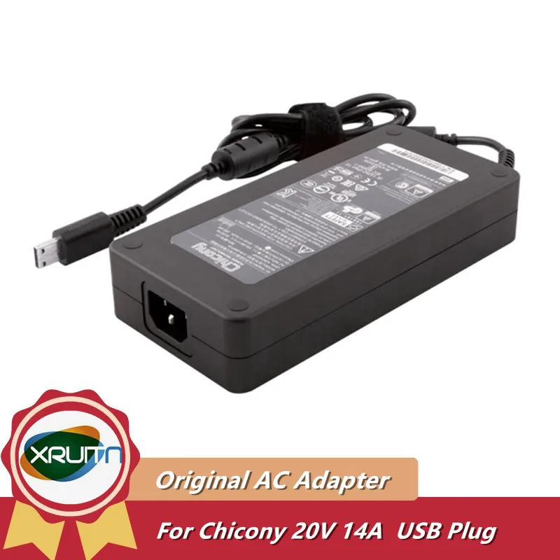 Original OEM Chicony 20V 14A 280W AC Power Supply Adapter สําหรับ MSI GF76 Raider 10UH GE66 GP66 แล็