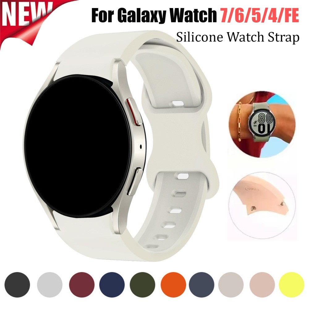 สายรัดซิลิโคนสําหรับ Samsung Galaxy watch 7 6 5 4 40/44 มม.สายรัดข้อมือเดิมพร้อมอินเทอร์เฟซ arc สําหรับ 6 4 คลาสสิก 47 มม.43 มม.สายรัดข้อมือ