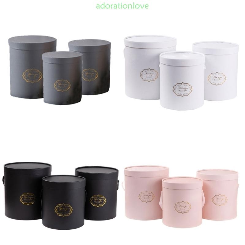 อดอร์ กล่องดอกไม้ขนาดเล็กกลางขนาดใหญ่3ชิ้นชุดดอกไม้ถังการจัดดอกไม้