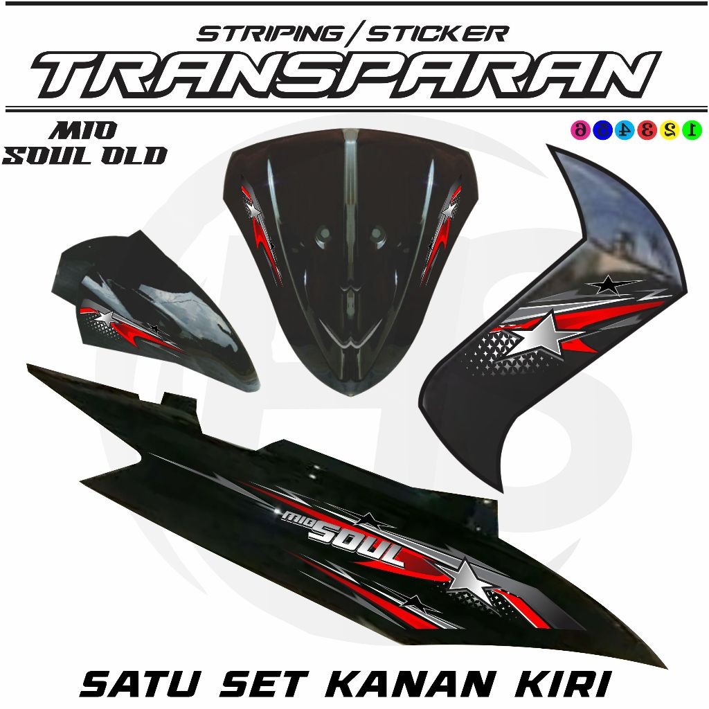 YAMAHA MIO SOUL TRANSPARENT STRIPING STICKER, LATEST MTF DESIGN H3, COOL VARIATIONS