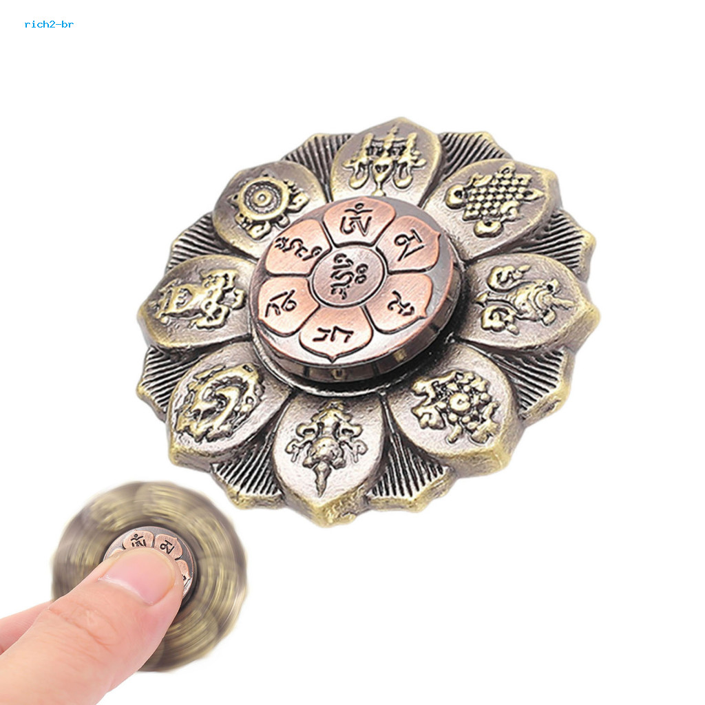 การทําสมาธิ Fidget Spinner โลหะ Fidget Spinner Lotus Buddha Fidget Spinner สําหรับความเครียดบรรเทาแบ