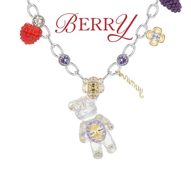 ในสต็อก แหวนแฟชั่น ลูกปัด  ต่างหูแฟชั่น คลิปผมและกิ๊บติดผมซีรีส์ Yvmin Jelly Bear Berry สร้อยคอยาวหมีใส เป็นของขวัญดีๆ