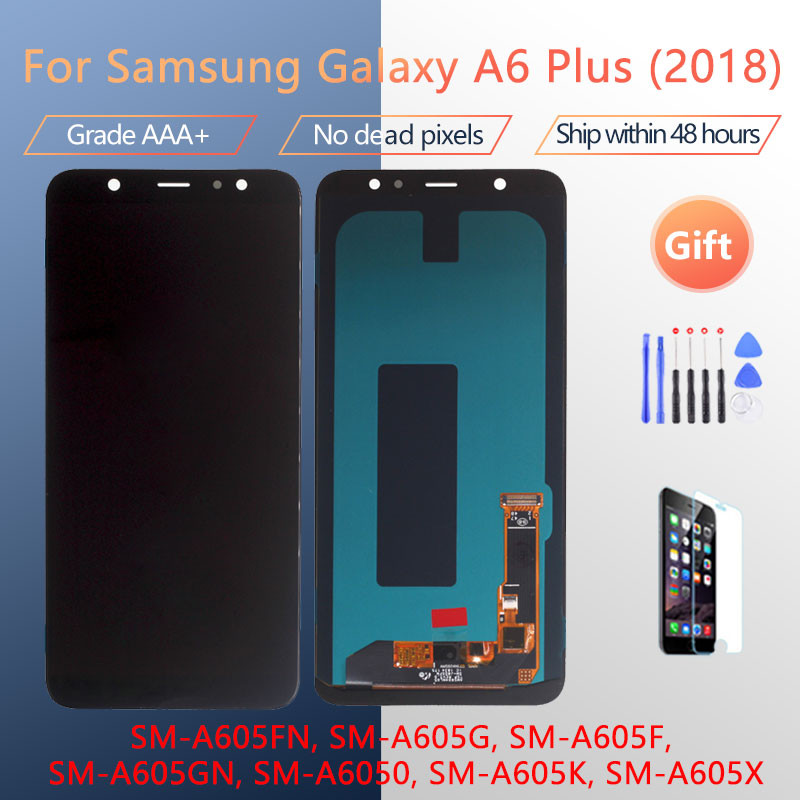 สําหรับ Samsung Galaxy A6 Plus A6+ A605 SM-A605F จอแสดงผล LCD สําหรับ Samsung A605FN A605G A605GN หน