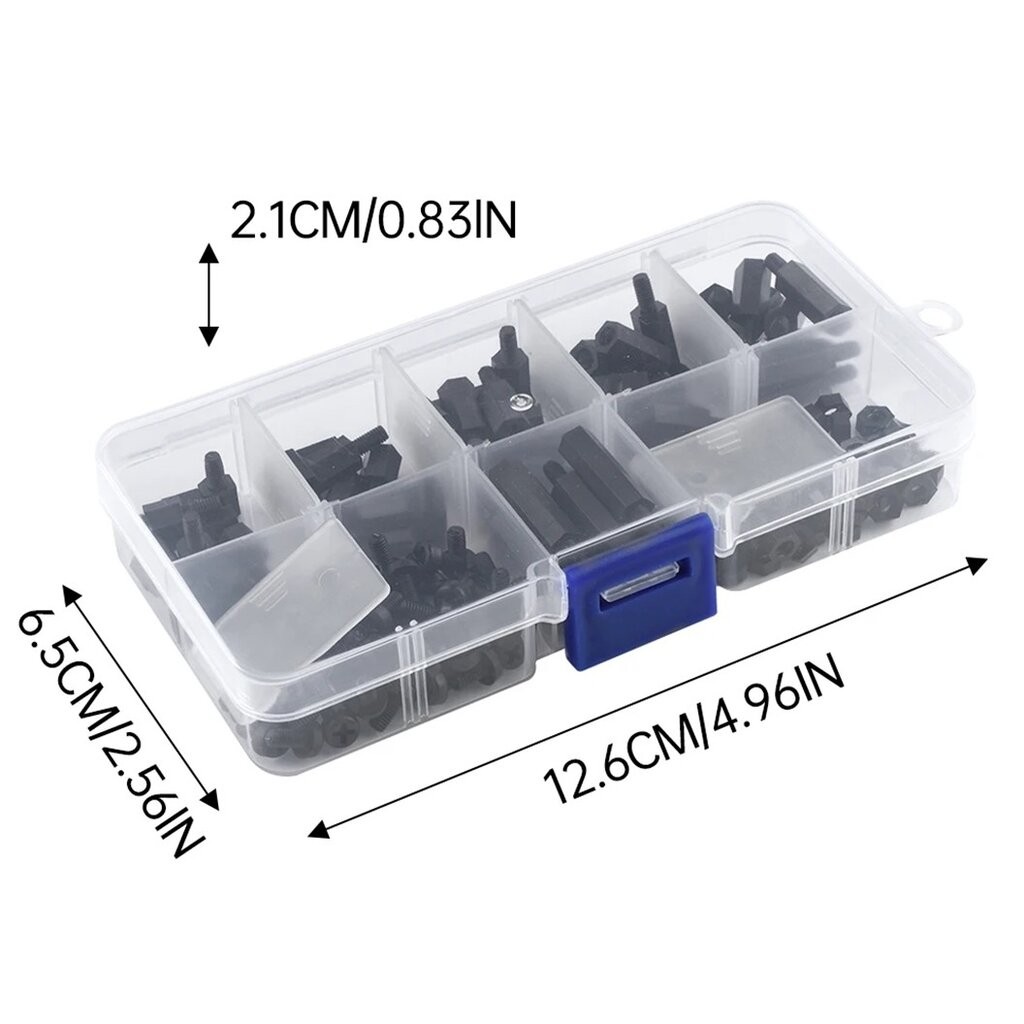 M3-180-Nylon ชุดเสาไนลอน นอต สกรู M3 180ชิ้น 180Pcs M3 Hex Nylon Standoff + Nut + Screw kit เสายึดแผ่นปริ้น เสารองบอร... - รูปที่ 5