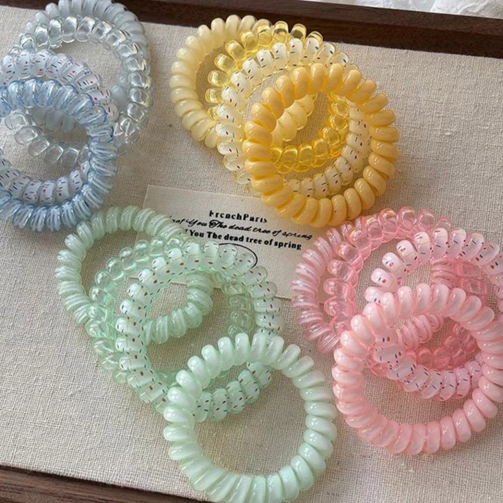 4ชิ้น โดปามีน โทรศัพท์สายผมแหวนแฟชั่นผู้หญิงหวานและเรียบง่ายผูกผมเครื่องประดับผม
