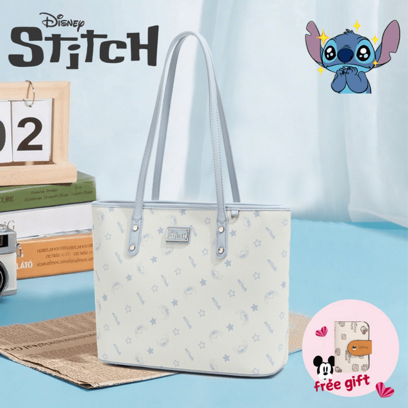 Disney ของแท้ Stitch Series กระเป๋า tote bag กันน้ำ มัลติฟังก์ชั่น สไตล์เกาหลี สำหรับสุภาพสตรียามออกนอกบ้าน