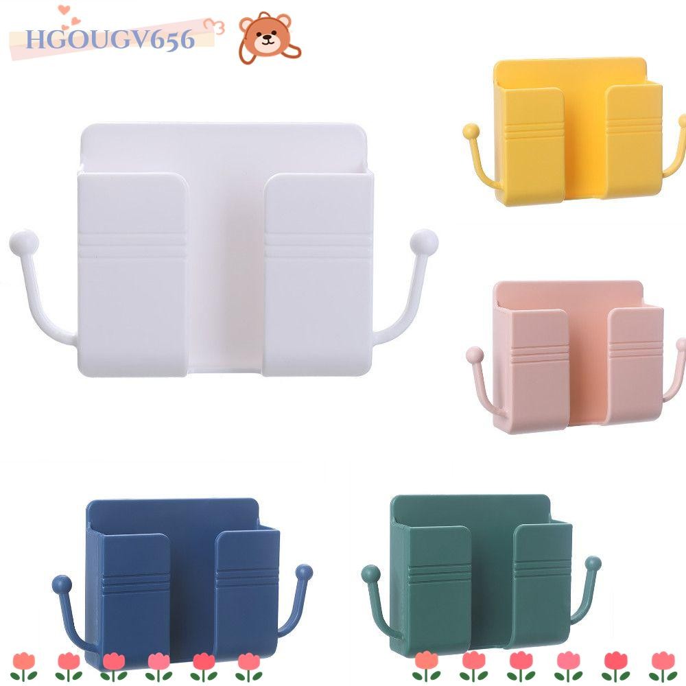 HGOUGVT ที่วางโทรศัพท์แท่นชาร์จติดผนังกาวรีโมทคอนโทรลที่เก็บ