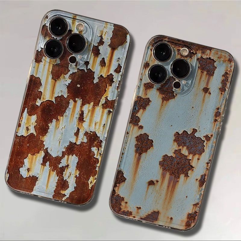 Rusty Wall ที่ไม่ซ้ํากันสร้างสรรค์โทรศัพท์มือถือกรณีนุ่มเข้ากันได้กับ iPhone 16ProMax 14ProMax 13Pro XsMax 8Plus โปร่งใส 12Pro 11ProMax 15Plus Shock-proof Anti-yellowing กรณี