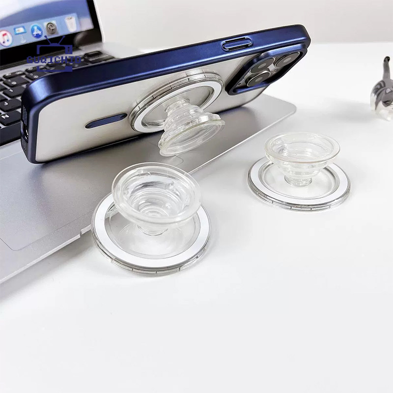 Griptok พับแม่เหล็กโทรศัพท์ Grip Stand Mag-Safe ผู้ถือโทรศัพท์โปร่งใส Pop Grip Griptok ผู้ถือแหวนนิ้ว Mag-Safe ขาตั้ง