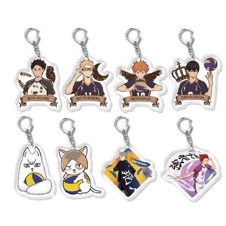 พวงกุญแจการ์ตูน Haikyuu Hinata Kenma Oikawa อุปกรณ์เสริม กระเป๋าถือ กระเป๋าเป้ พวงกุญแจทําจากวัสดุอะ