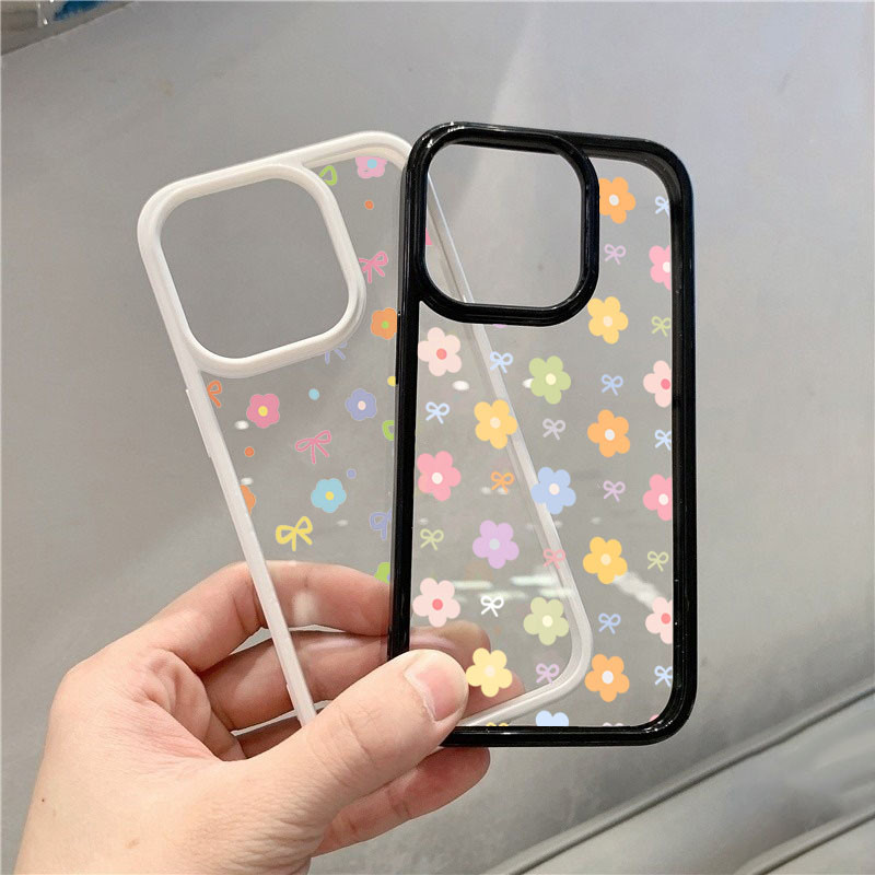 ปลอกสําหรับ Samsung S23 S24 FE S25 S24 Ultra S23 S22 S21 Plus S20 S21 FE ดอกไม้ที่มีสีสันโบว์ซิลิโคนใสกันกระแทก - รูปที่ 6