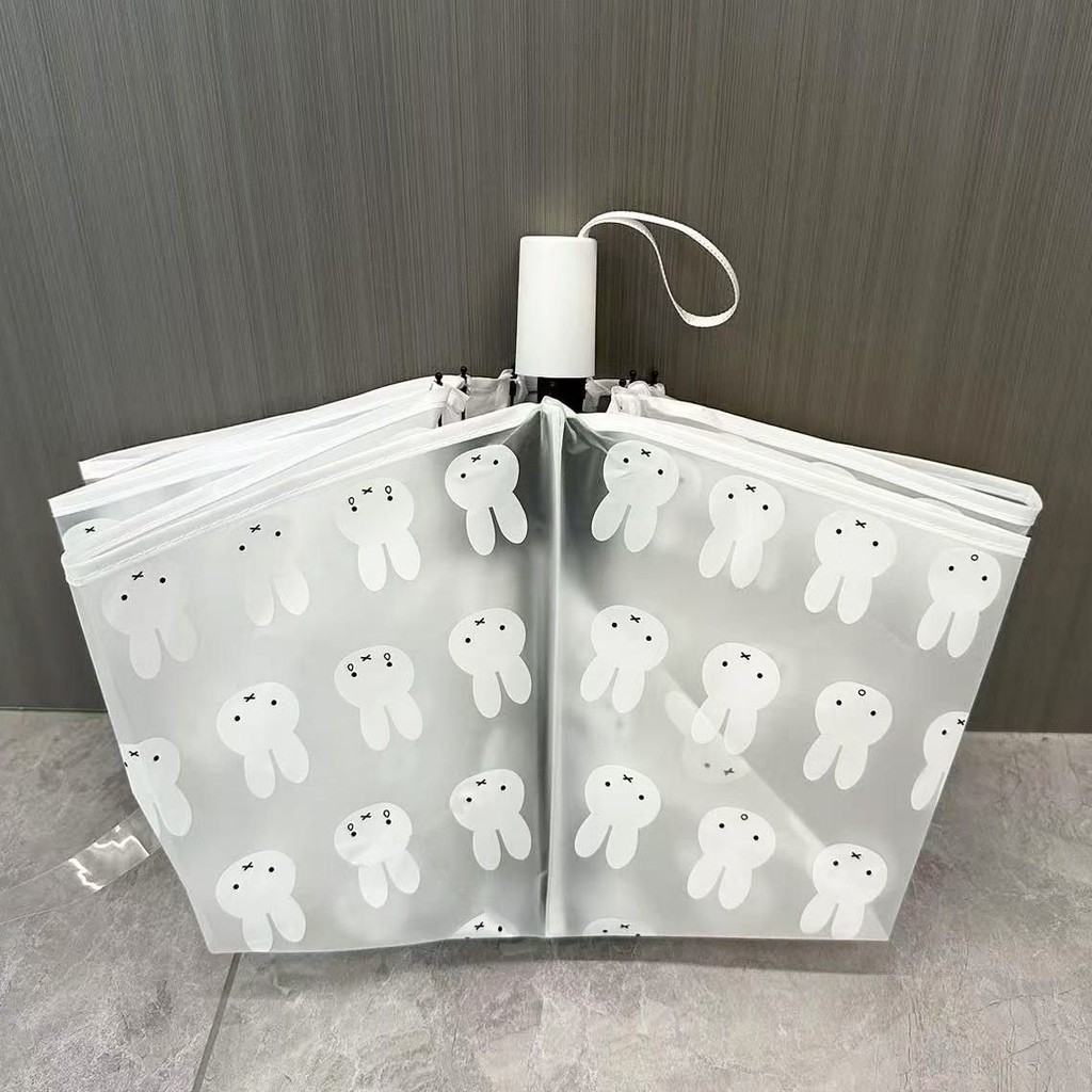 Miffy Rabbit ร่มอัตโนมัติโปร่งใส พับได้ง่ายสำหรับเด็กนักเรียนหญิง