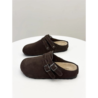 รองเท้าแตะครึ่งหนังแท้นุ่ม ทรงลำลองและทันสมัย