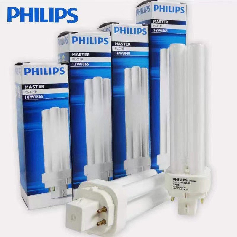 Philips Intubation PL-C 10W/13W/18W/26W 2P/4P โคมไฟประหยัดพลังงานขนาดกะทัดรัด 2 Pins 4 Pins