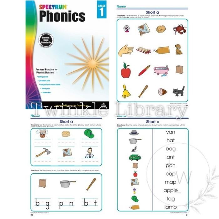 Spectrum Phonics Grade K 1 2 / Word Study และ Phonics เกรด 3 4 5 6 | ฟิเอะ หนังสือภาษาอังกฤษสําหรับเ