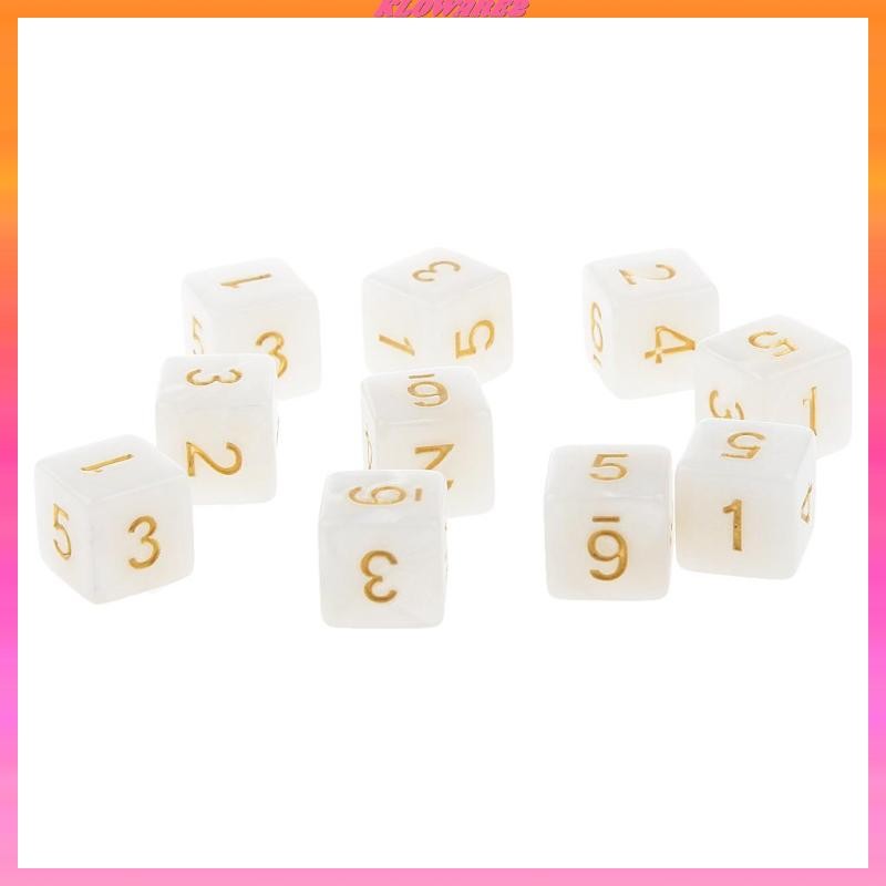 [Kloware2] บอร์ดเกมปาร์ตี้ D6 D&D RPG 10 ชิ้นสําหรับคนรักเกม TRPG สีดํา