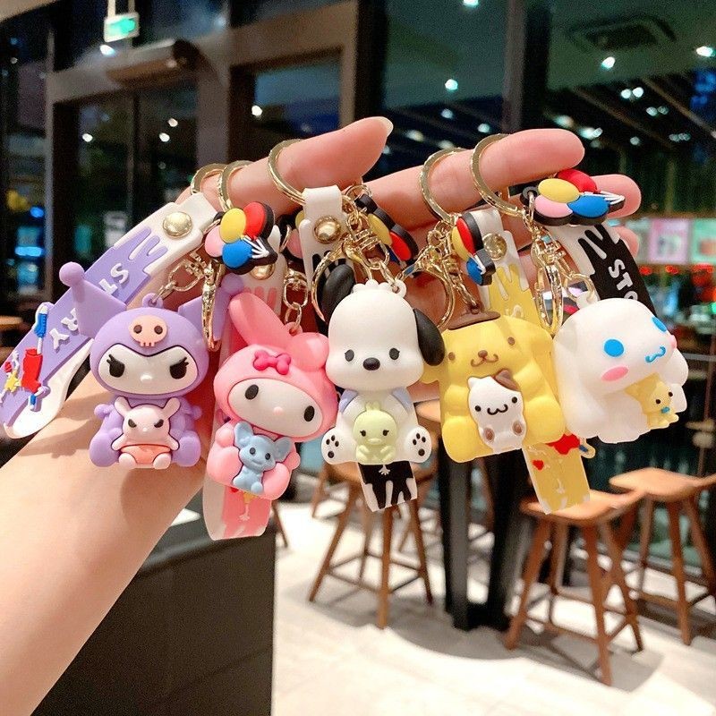 Gantungan Kunci 三 Liya Card COS พวงกุญแจการ์ตูน Sanrio น่ารักการ์ดงานแต่งงานพวงกุญแจเด็ก书包 น่ารักกุญ