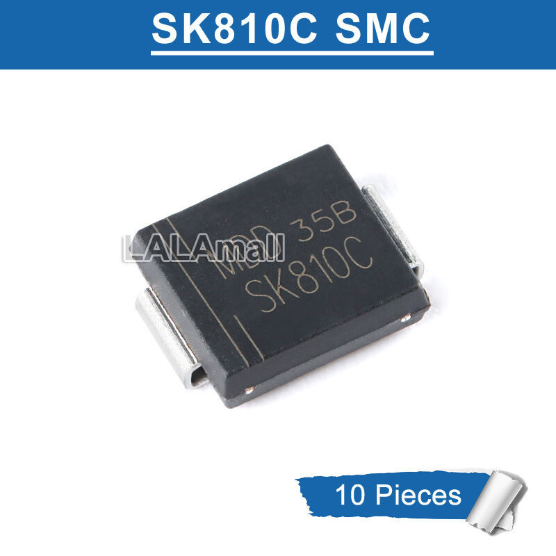 10pcs SK810C SK810 SMC DO-214AB 100V/8A SMD Schottky Rectifier ไดโอดใหม่ 9WXM