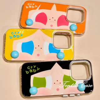 เข้ากันได้กับ IPhone 16 15 14 13 12 11 Pro Max X XR Xs Max 7 8 Plus SE2020 3D ตุ๊กตาน้ําตา Cry เด็กเคสโทรศัพท์ปกอ่อน