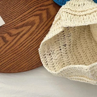 หมวก KIND Beanies ทรงโปร่งด้วยเส้นใย Hollow มีรายละเอียดดอกไม้Crochet สวมใส่สบาย