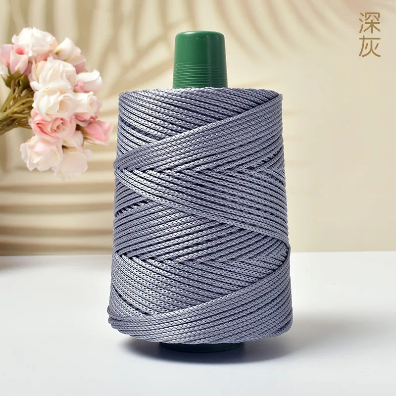 250g ฤดูร้อนโครเชต์เส้นด้ายน้ําแข็งเชือก 3 มม.สําหรับมือถักกระเป๋า Sun หมวกรองเท้าทอ DIY Hook เบาะผ้าไหมขนาดกลางหนา - รูปที่ 6