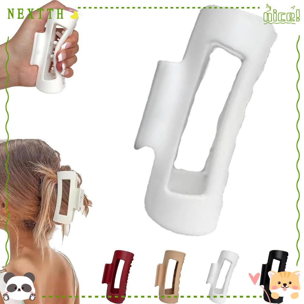 NEXTTH Unsnappable Claw คลิป, ยืดหยุ่นสบายผมหางม้า Hairpins, อินเทรนด์ Matte Texture น้ําหนักเบานุ่มลื่น Matte Barrettes สําหรับผู้หญิง
