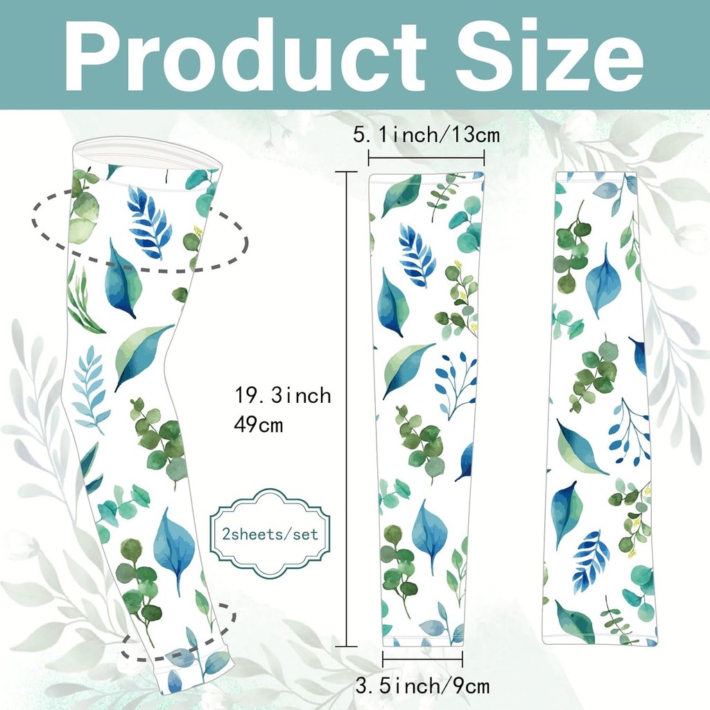 CREATCABIN Garden Sleeves Cooling Arm Sleeves Leaf UV Sun Protection Sleeves Thorn Proof Arm Sleeves