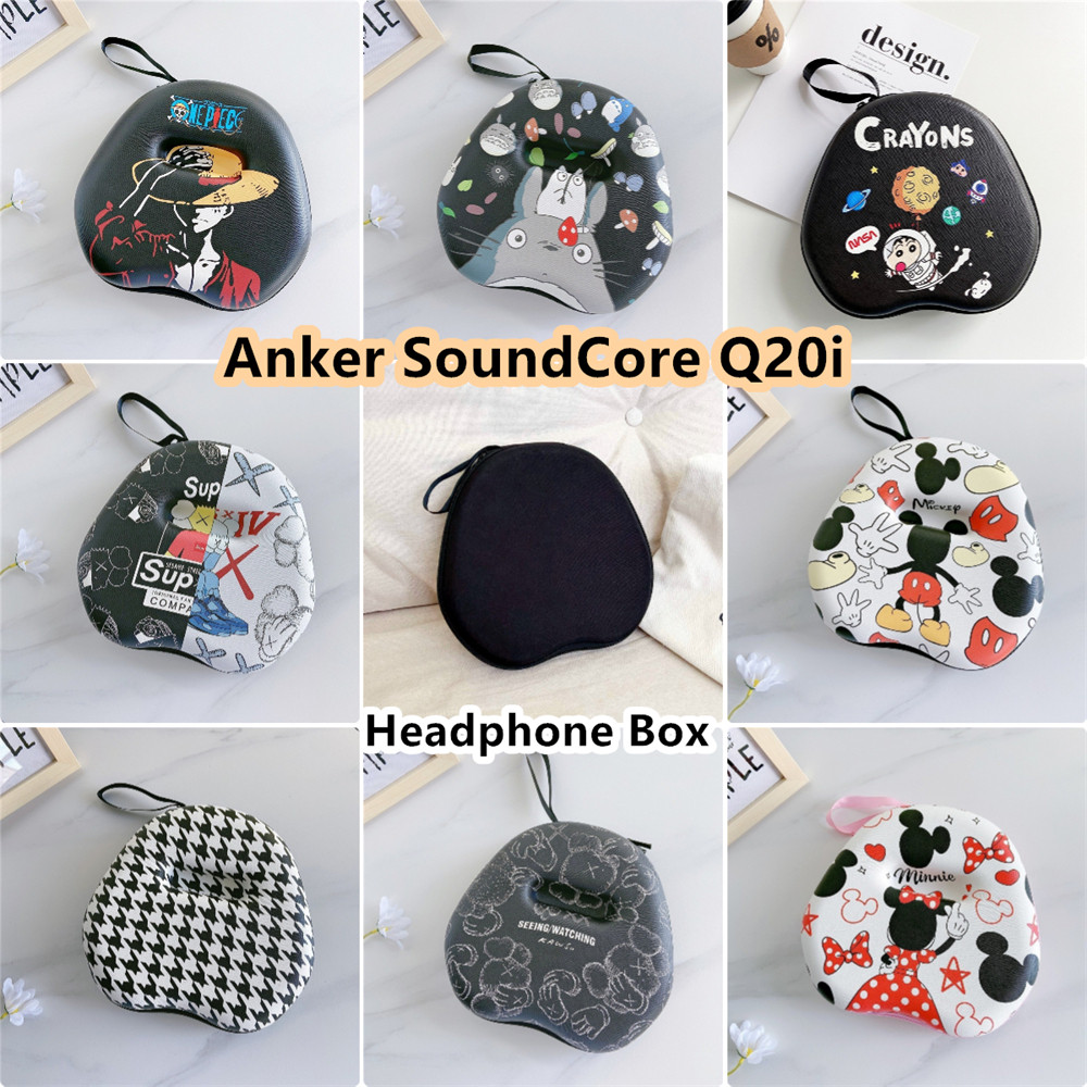 สต็อกพร้อม!สําหรับ Anker SoundCore Q20i หูฟัง Hard Case ชุดหูฟังสีดําบริสุทธิ์แผ่นรองหูฟัง EVA ปลอกก