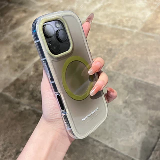 หรูหรา Ellipse แม่เหล็กชาร์จไร้สายเคสโทรศัพท์สําหรับ iPhone 12 13 14 15 16 Pro Max Gradual เปลี่ยนฝาครอบกันชน
