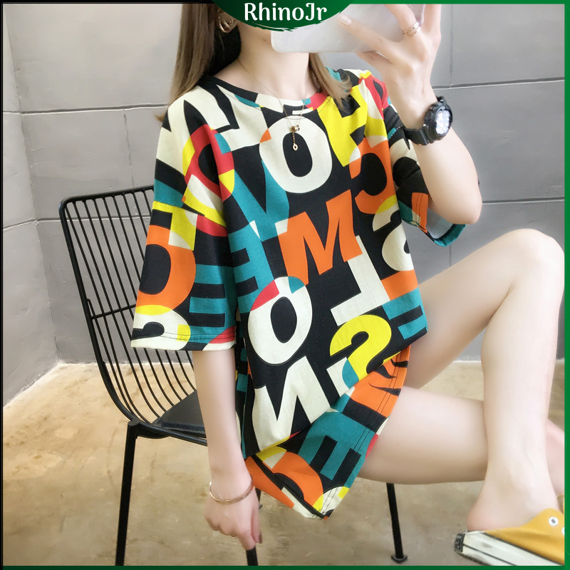TS41 RHINOJR เสื้อยืดแขนสั้นผู้หญิง Slack