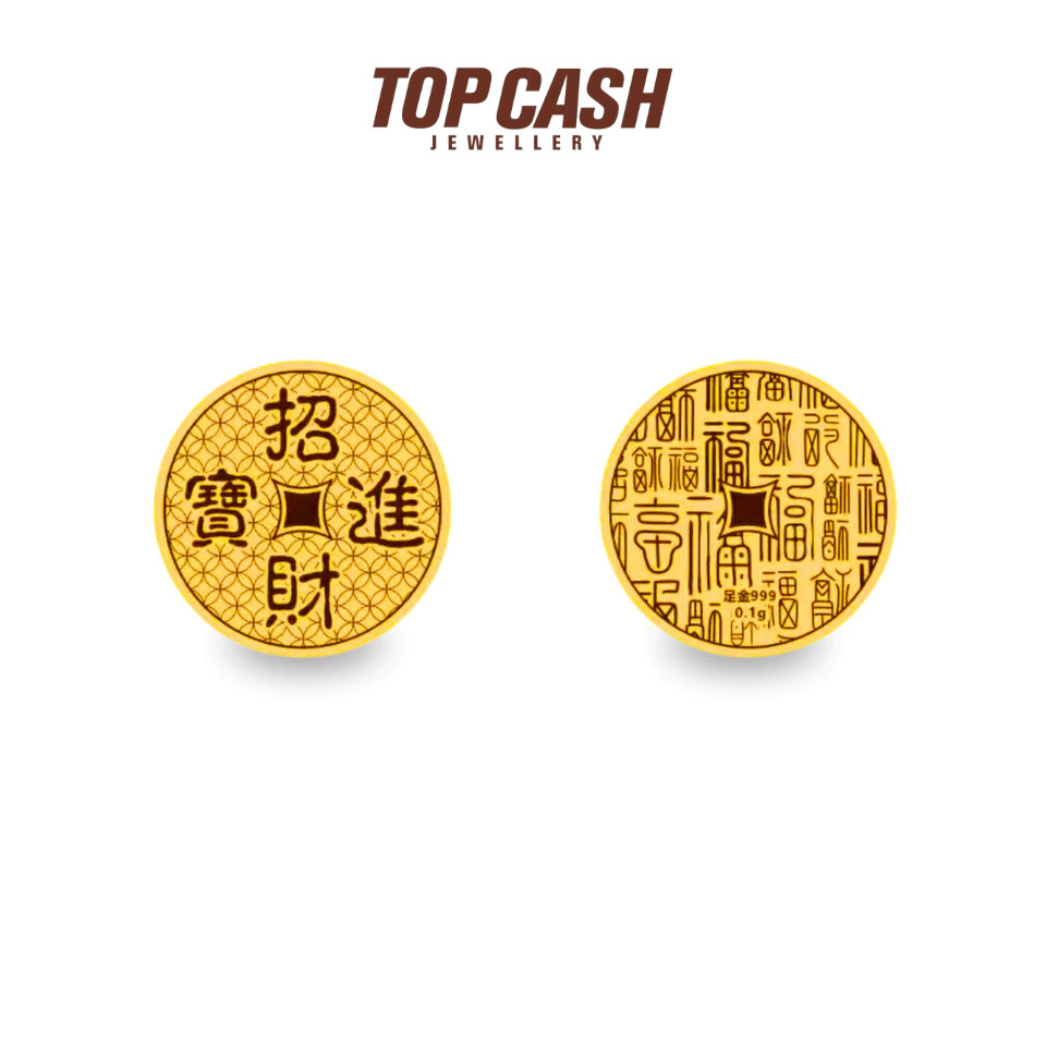 TT4 เครื่องประดับเงินสดด้านบน 999 ความมั่งคั่งและความมั่งคั่งแสดงทองคําบริสุทธิ์