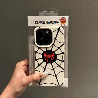 อินเทรนด์เท่การ์ตูนแมงมุมหนังหรูหรานุ่ม เคส IPhone 11 15 12 14 16 13 Pro Max XR 12 Pro XS Max X 7Plus 7 8 16 14 15 Plus
