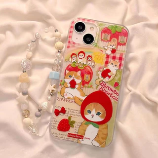 หนูน้อยหมวกแดงคิตตี้ เคสไอโฟน13 สำหรับ IPhone14 13 12 11 15 16 Pro Max 7 Plus 8Plus XS X XR Max เคส แมวแอปเปิ้ล