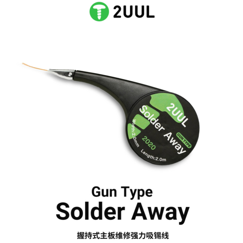 2UUL DW21 Solder Away 2.0 M * 2 มม.Quickl ถอนทองแดงบริสุทธิ์ Desoldering Wick สําหรับโทรศัพท์มือถือ 