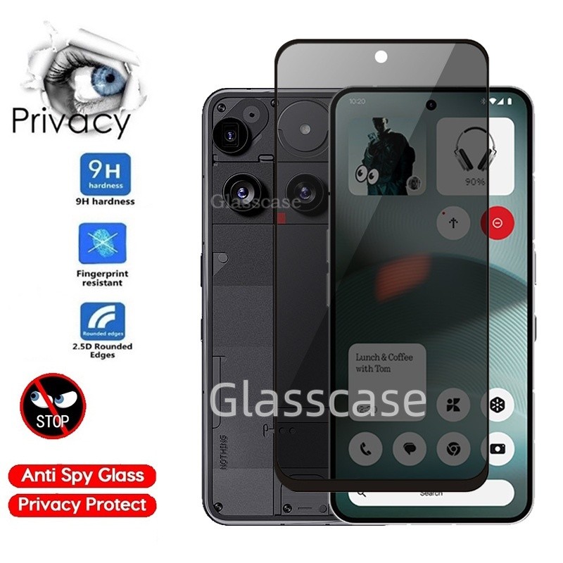 ไม่มีอะไรโทรศัพท์ 3 2025 2 ชิ้นความเป็นส่วนตัวป้องกันหน้าจอกระจกนิรภัยสําหรับไม่มีอะไรโทรศัพท์ 3 A P