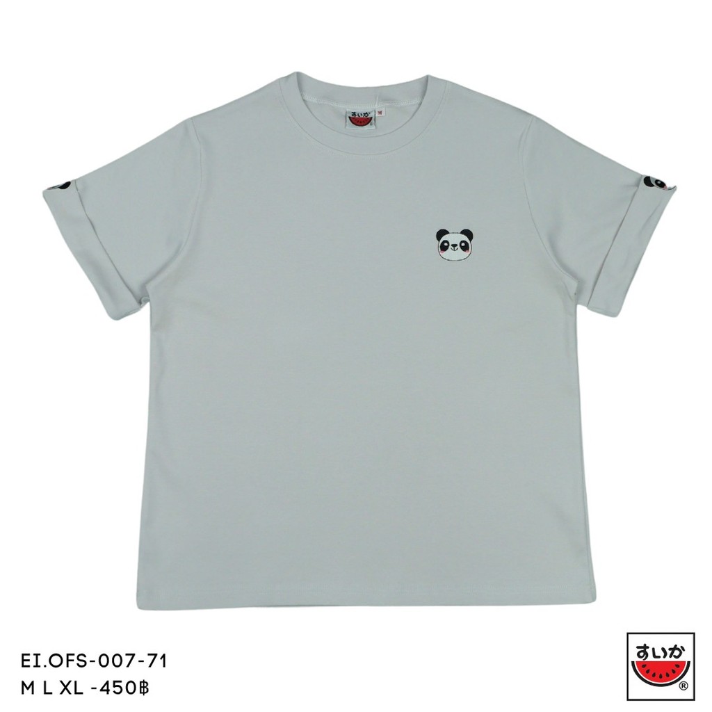 เสื้อแตงโม (SUIKA) –  เสื้อยืดคอกลมแขนสั้นเบิ้ลปลายแขน ผ้าอินเตอร์ล็อก ลายปัก ( EI.OFS-002 003 004 006 007 ) ราคา ถูกที่สุด ดีลบีเคเค แกลเลอรีภาพที่ 7